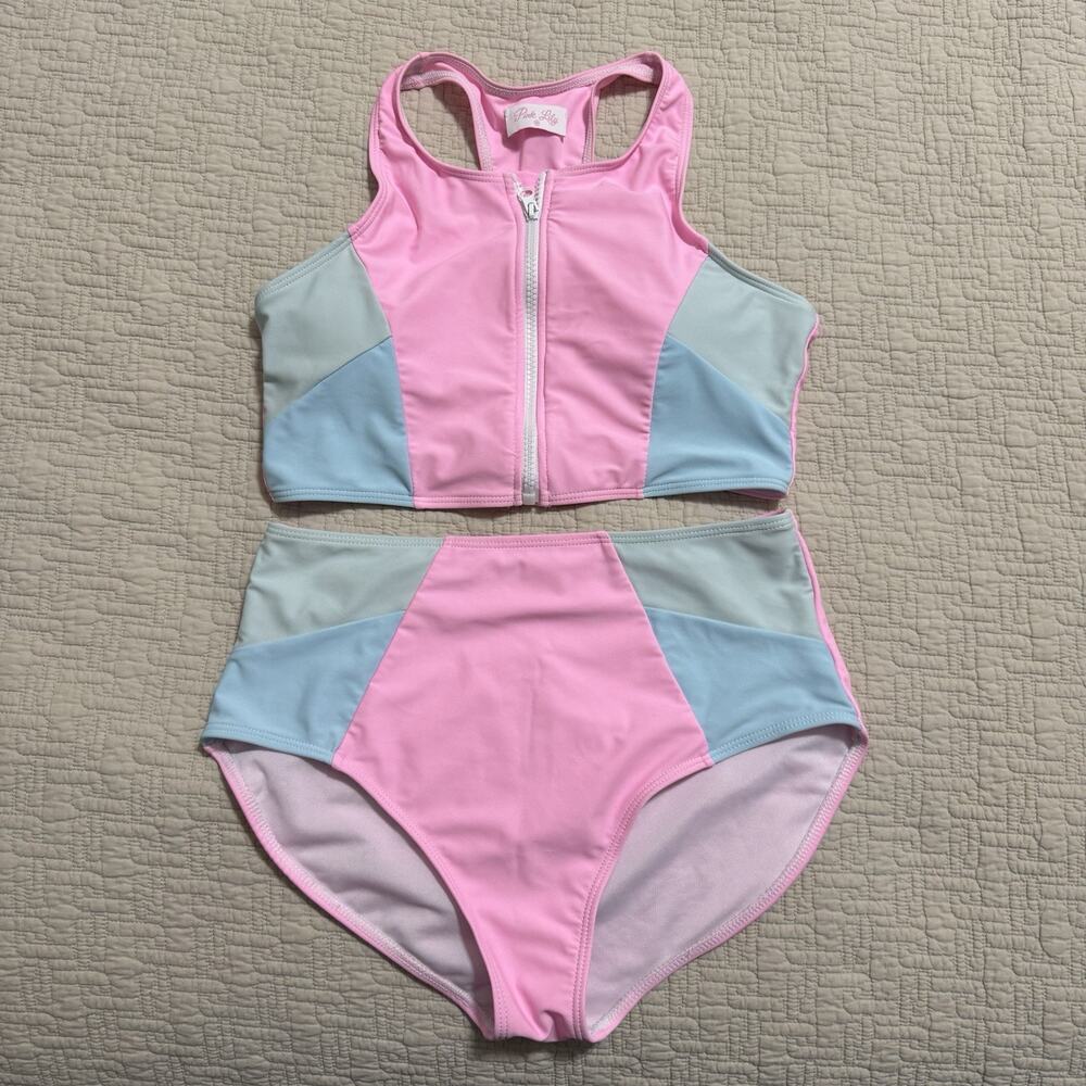 Pink Liliy Colorblock Bikini Size Medium